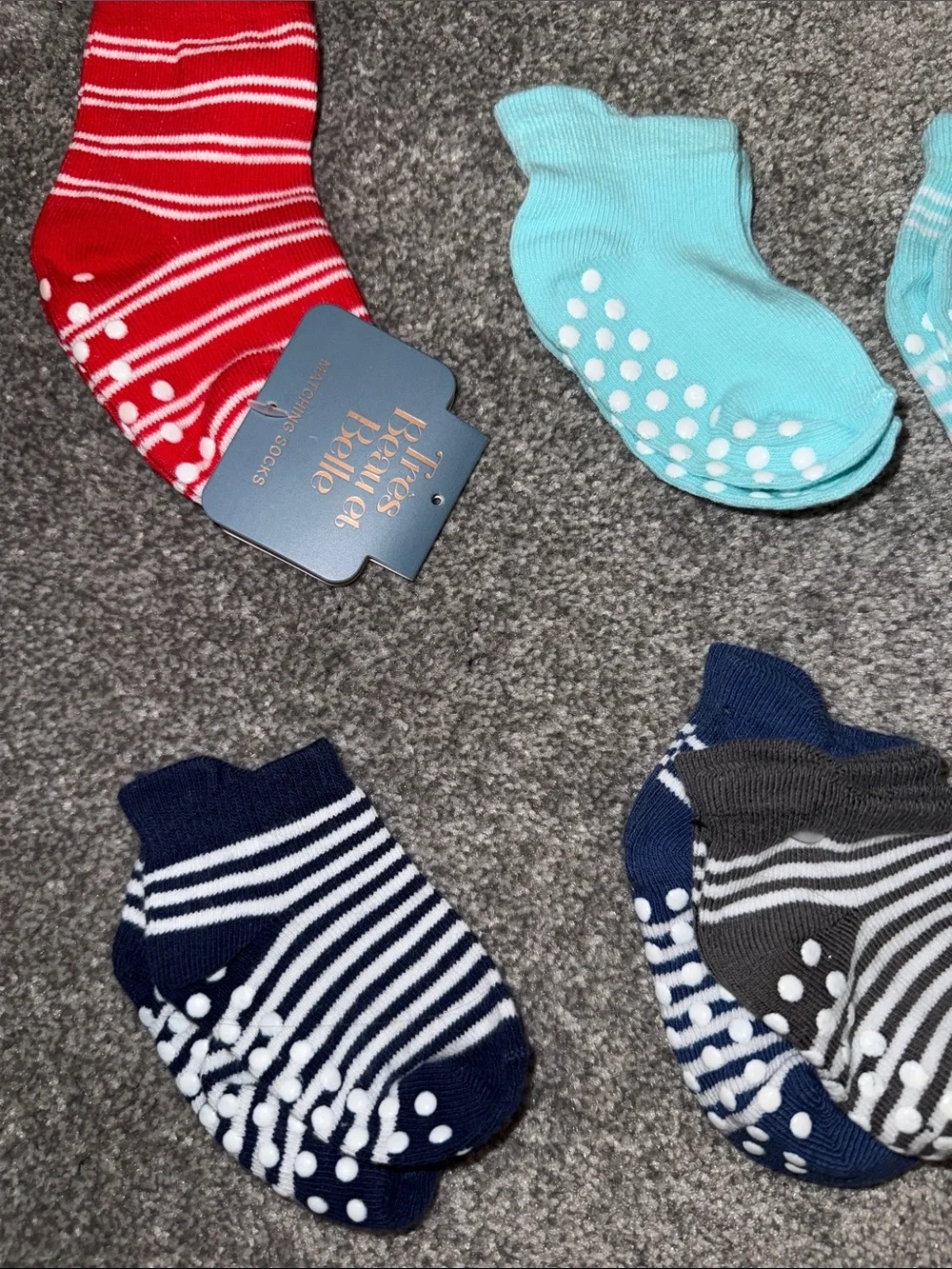 9 Pairs of Non-Slip Baby Socks Multi-Color Set